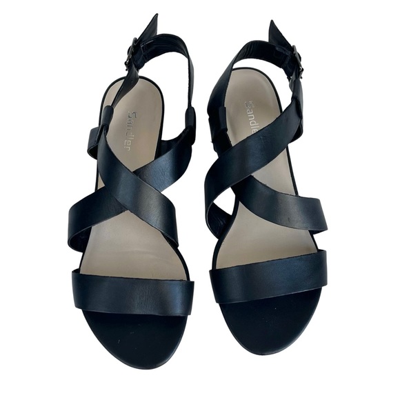 ⭐️SOLD⭐️ Sandler Black Leather Strappy Sandals with Block Heel Size 8 - Picture 2 of 8